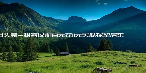 今日头条-租客仅剩13元花11元买瓜探望房东 租客不付房租怎么办？